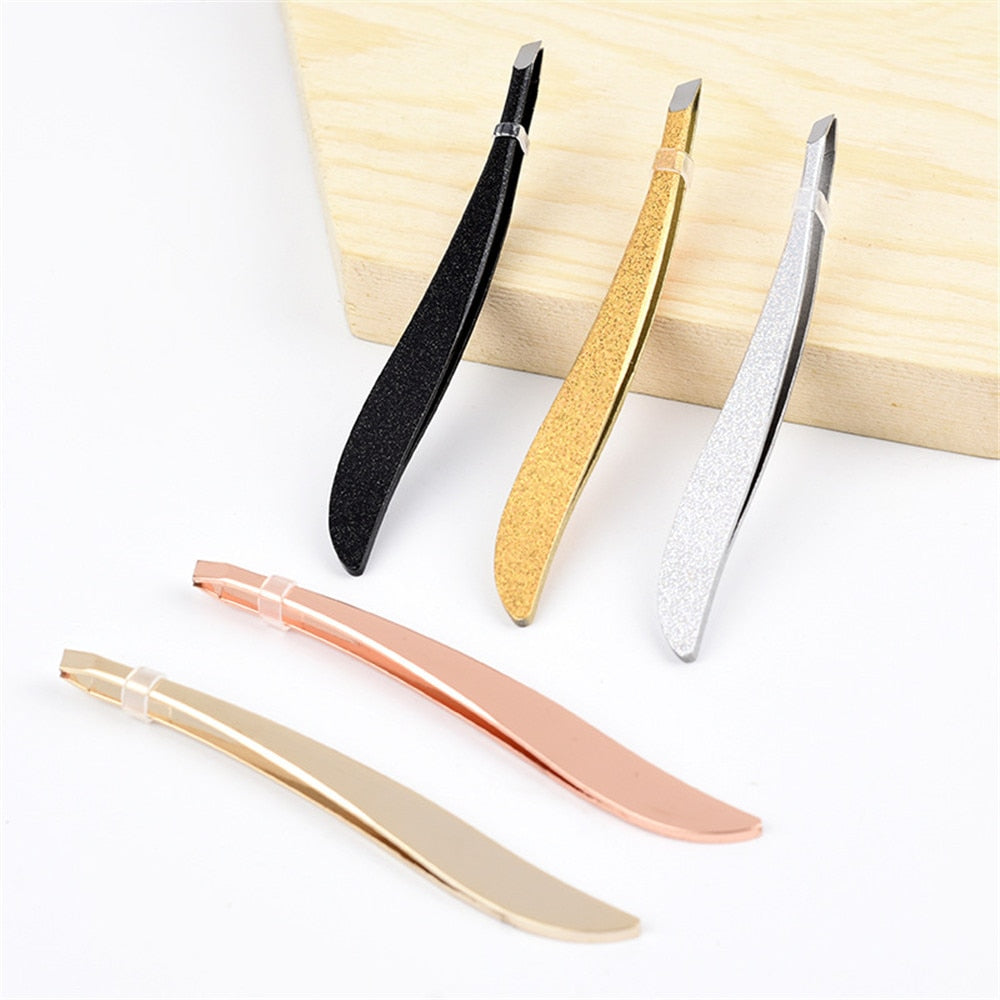 1pc Stainless Steel Eyebrow Tweezer