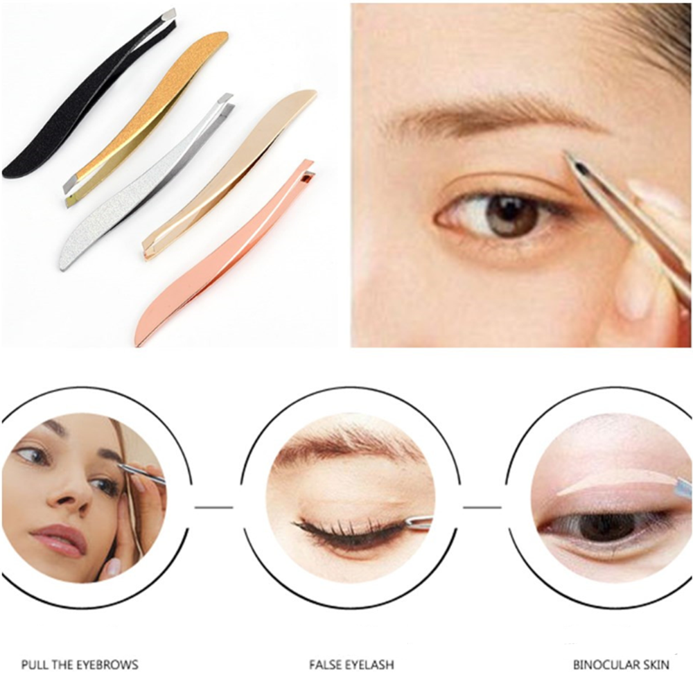 1pc Stainless Steel Eyebrow Tweezer